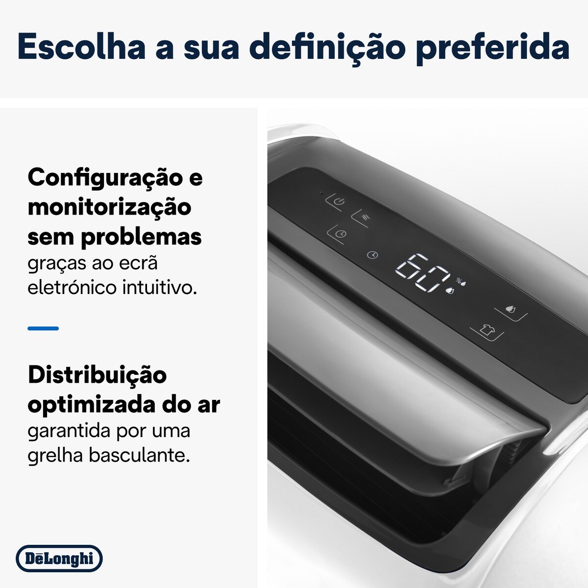 Desumidificador De'Longhi DDSX225 com Filtração Dupla, Capacidade 5 Litros e até 25 L/24H - Branco Branco-7