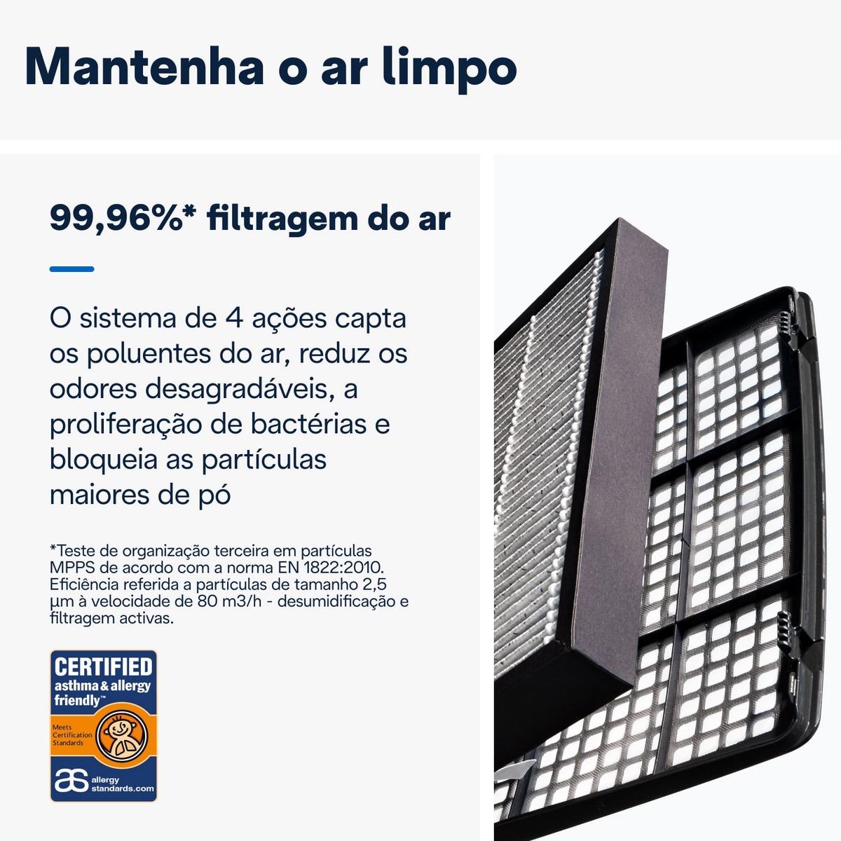 Desumidificador e Purificador do Ar De'Longhi DDSX220WFA Capacidade 5 Litros e até 21 L/24H - Cinzento Escuro Cinzento-8