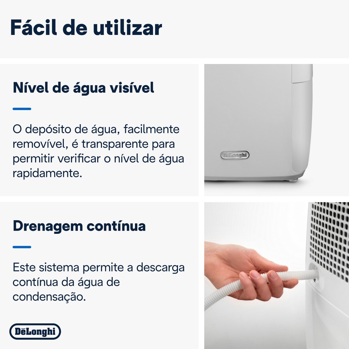 Desumidificador De'Longhi Tasciugo AriaDry DEX210SF Baixo Nível de Ruído, de 10L/dia e Capacidade de 2L - Branco Branco-7