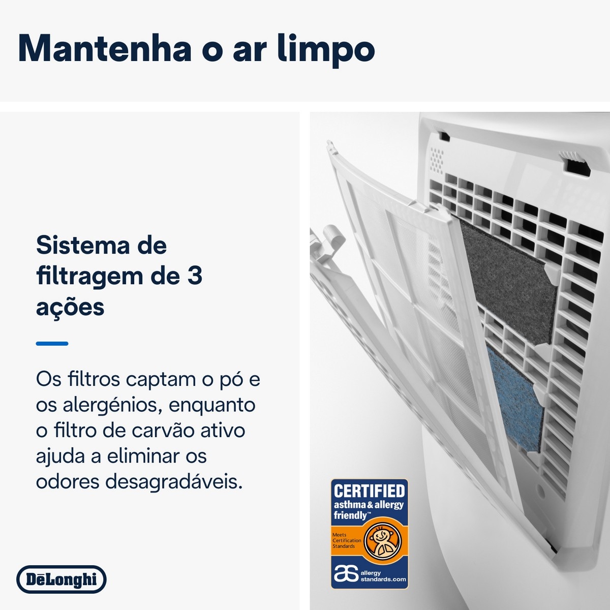 Desumidificador De'Longhi Tasciugo AriaDry Multi DEXD214RF Sistema de Triplo Filtro, de 14L/dia e Capacidade de 2,1L - Branco Branco-5