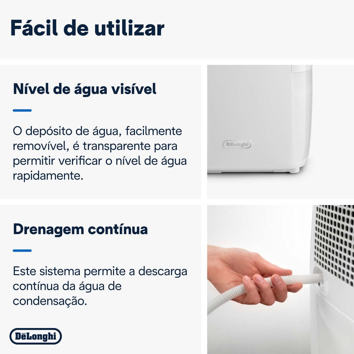 Desumidificador De'Longhi Tasciugo AriaDry Multi DEXD214RF Sistema de Triplo Filtro, de 14L/dia e Capacidade de 2,1L - Branco Branco-7