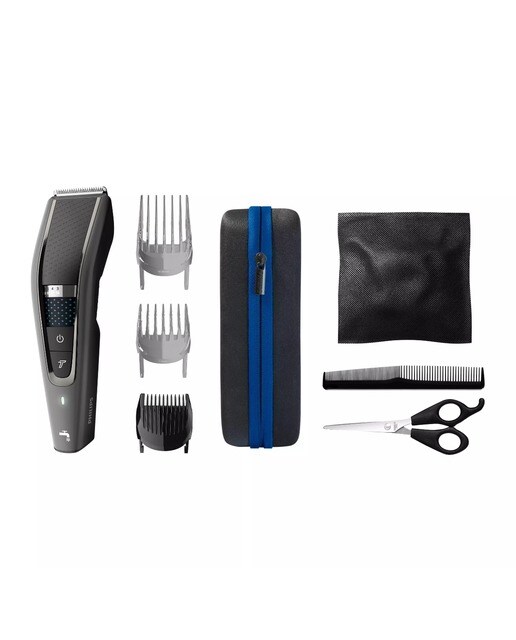 Imagem 0 de Aparador de Cabelo Philips HC7650/15 - Pente para Barba de 3 Dias, Uso com e sem Cabo. Autonomia 90 min, Bolsa Premium, Tesoura e Pente - Preto e Cinza
