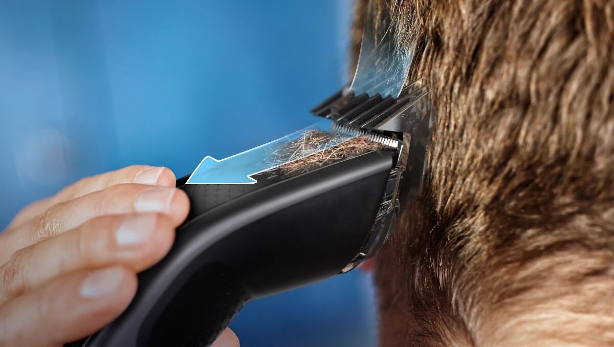 Aparador de Cabelo Philips HC7650/15 - Pente para Barba de 3 Dias, Uso com e sem Cabo. Autonomia 90 min, Bolsa Premium, Tesoura e Pente - Preto e Cinza 6