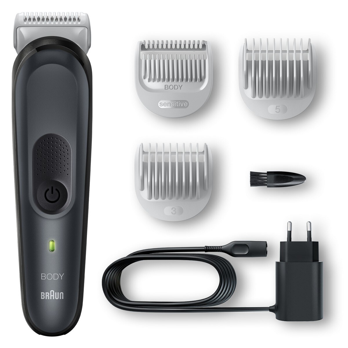 Aparador Corporal Braun Body Groomer 3 BG3350 com Pente Especial Zonas Sensíveis - Preto e Cinzento Preto / Cinzento-2