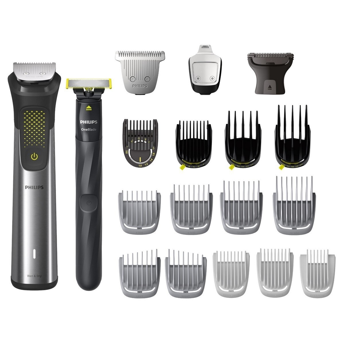 Imagem 0 de Aparador Multifunções Philips Série9000 MG9553/15 Barba, Corpo e Cabelo Tudo em 1, Uso em Seco e Húmido e Autonomia 120 min Aparador e 30 min OneBlade