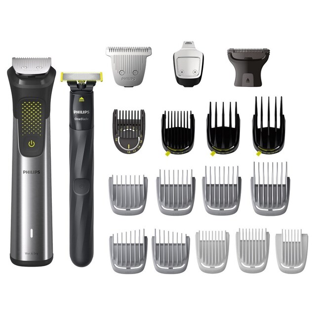 Imagem 0 de Aparador Multifunções Philips Série9000 MG9553/15 Barba, Corpo e Cabelo Tudo em 1, Uso em Seco e Húmido e Autonomia 120 min Aparador e 30 min OneBlade