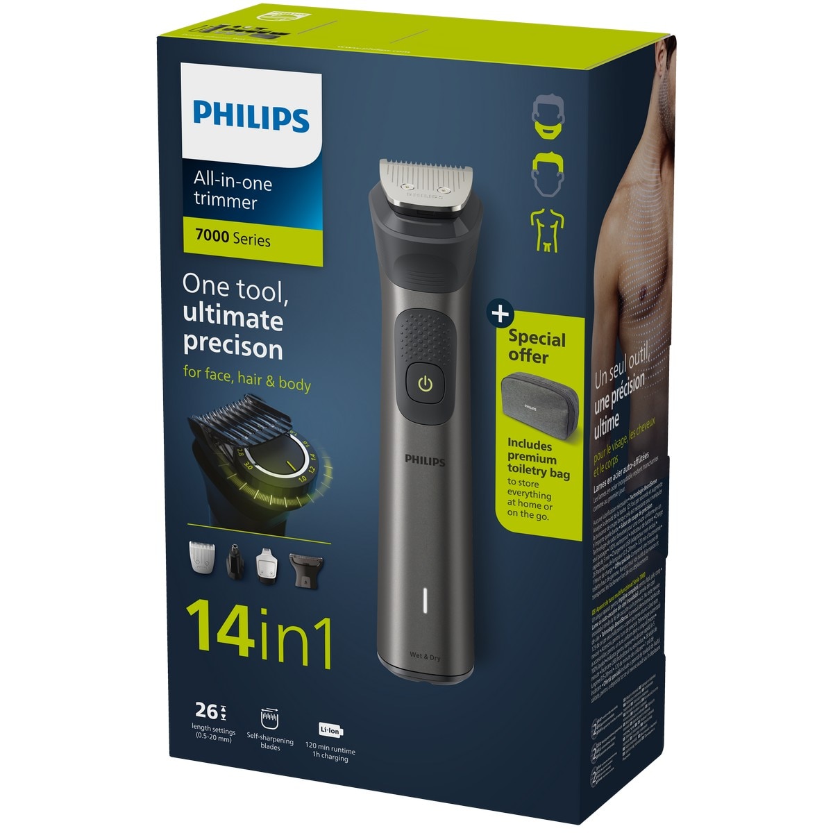 Aparador Multifunções Philips MG7940/75 para Cabelo, Rosto e Corpo- Autonomia: 120 min - Bateria 8