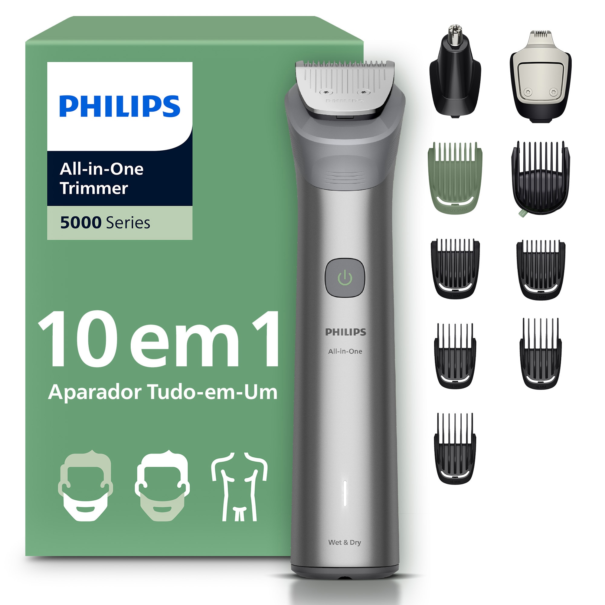 Imagem 0 de Aparador Multifunções Philips Series 5000 MG5921/15 All-in-One Trimmer 10 em 1