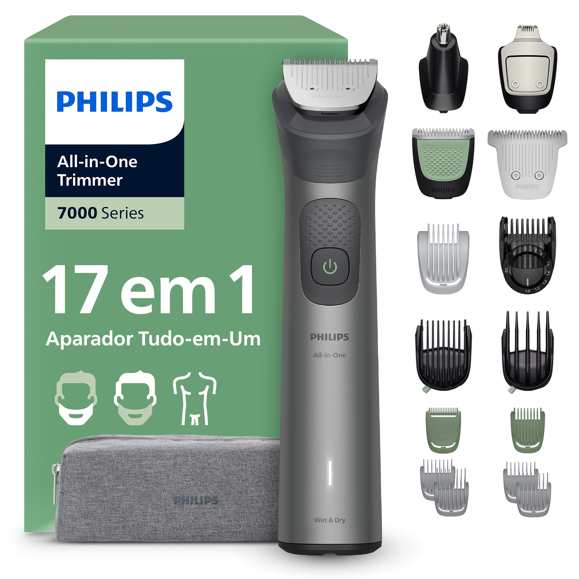 Imagem 0 de Aparador Multifunções Philips Series 7000 MG7941/15 All-in-One Trimmer 17 em 1
