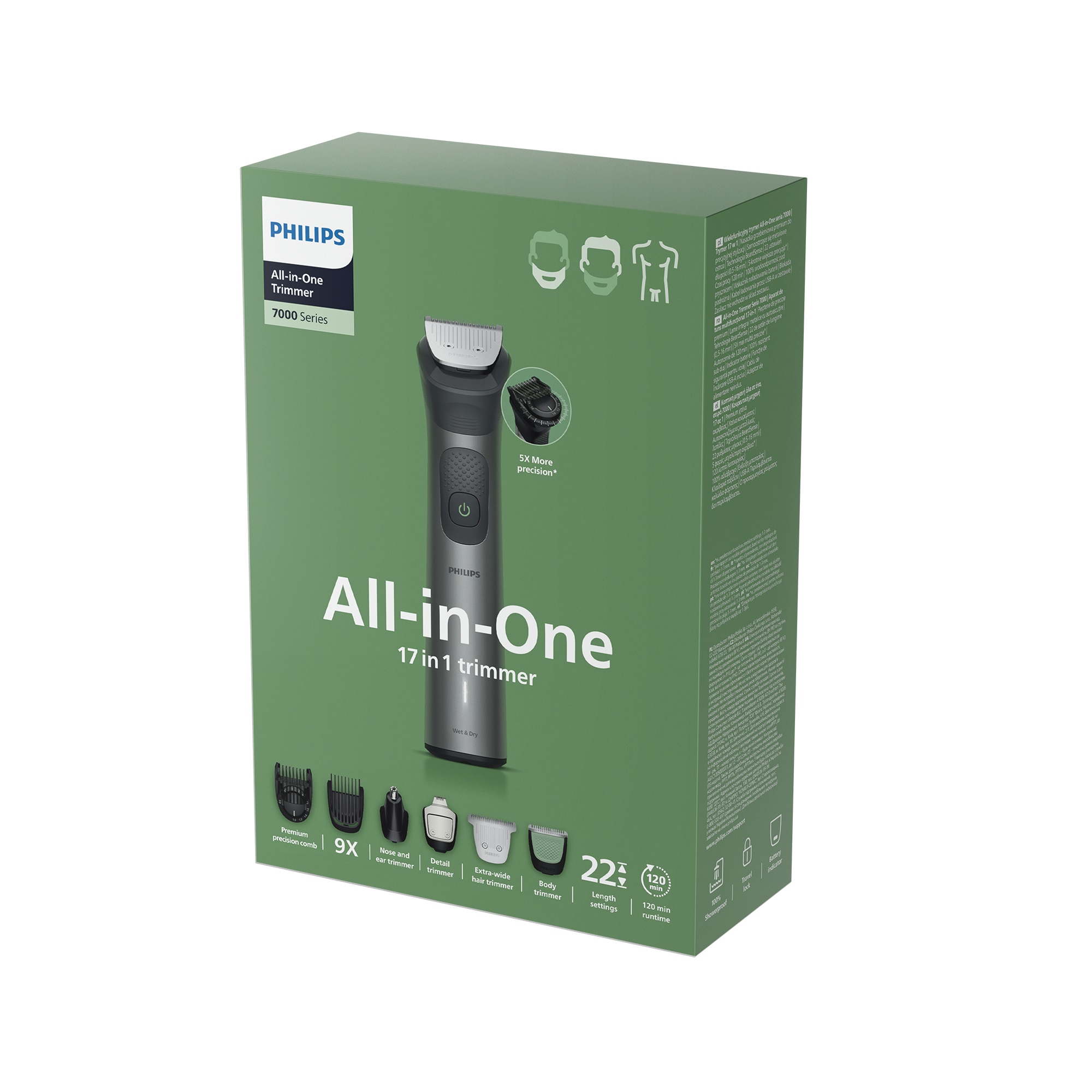 Aparador Multifunções Philips Series 7000 MG7941/15 All-in-One Trimmer 17 em 1 Cinzento-7
