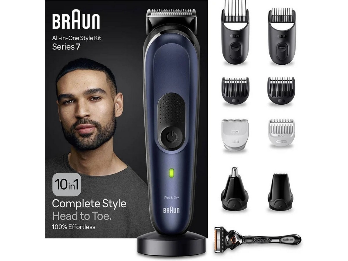 Aparador Multifunções Braun Series 7 MGK7410 Autonomia 100 min Corrente - Preto e Azul Preto / Azul-2