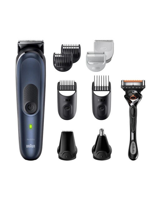 Aparador Multifunções Braun Series 7 MGK7421 Autonomia de 100 min - Corrente - Preto e Azul Preto / Azul-1
