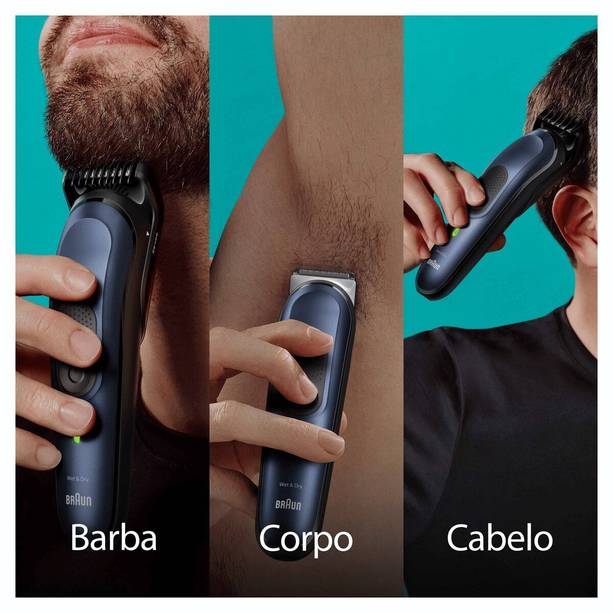 Aparador Multifunções Braun Series 7 MGK7421 Autonomia de 100 min - Corrente - Preto e Azul Preto / Azul-4