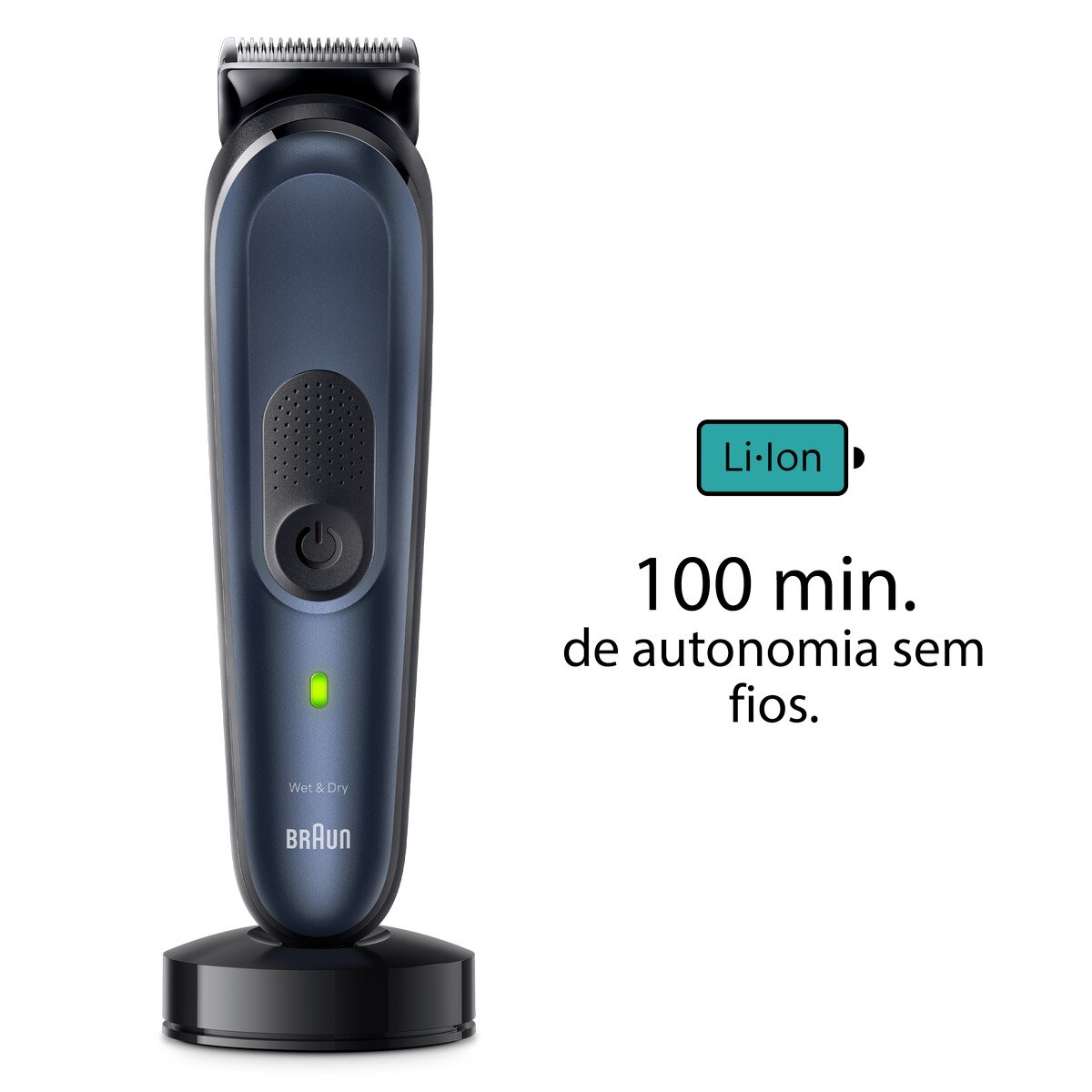 Aparador Multifunções Braun Series 7 MGK7421 Autonomia de 100 min - Corrente - Preto e Azul Preto / Azul-8
