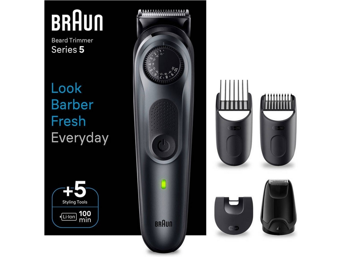 Aparador de Barba Braun 5 BT5420 Autonomia 100 min - Preto Preto-2
