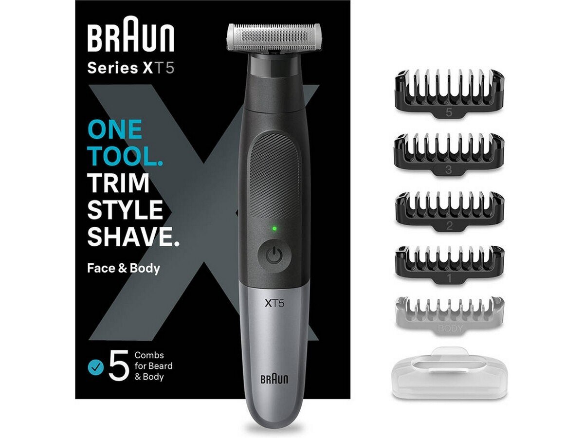 Aparador de Barba Braun XT5100 Autonomía 45 min - Preto e Cinzento Cinzento-2