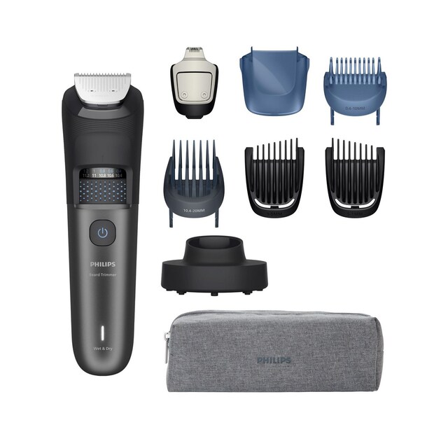 Imagem 0 de Aparador de Barba Philips Serie 7000 BeardSense e 120 Minutos de Autonomia - Preto/ Metálico