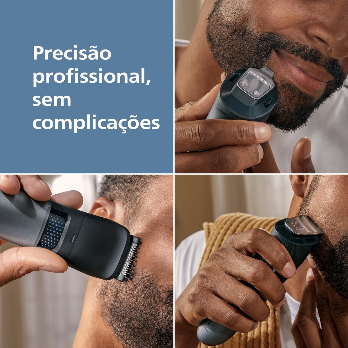 Aparador de Barba Philips BT7665/15 Serie 7000 BeardSense e 120 Minutos de Autonomia - Preto/ Metálico Preto / Metal-2