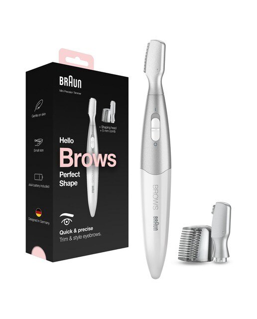 Aparador de Precisão Braun Brows FG1106 para Sobrancelhas - Branco e Prateado Branco/Prateado-1