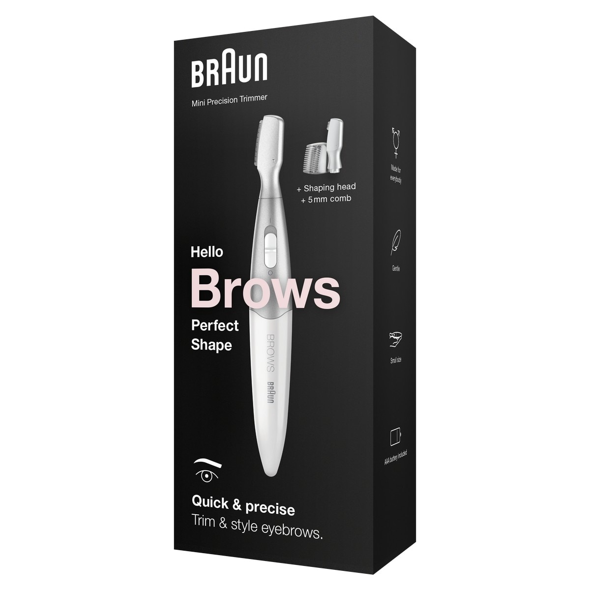 Aparador de Precisão Braun Brows FG1106 para Sobrancelhas - Branco e Prateado Branco/Prateado-3