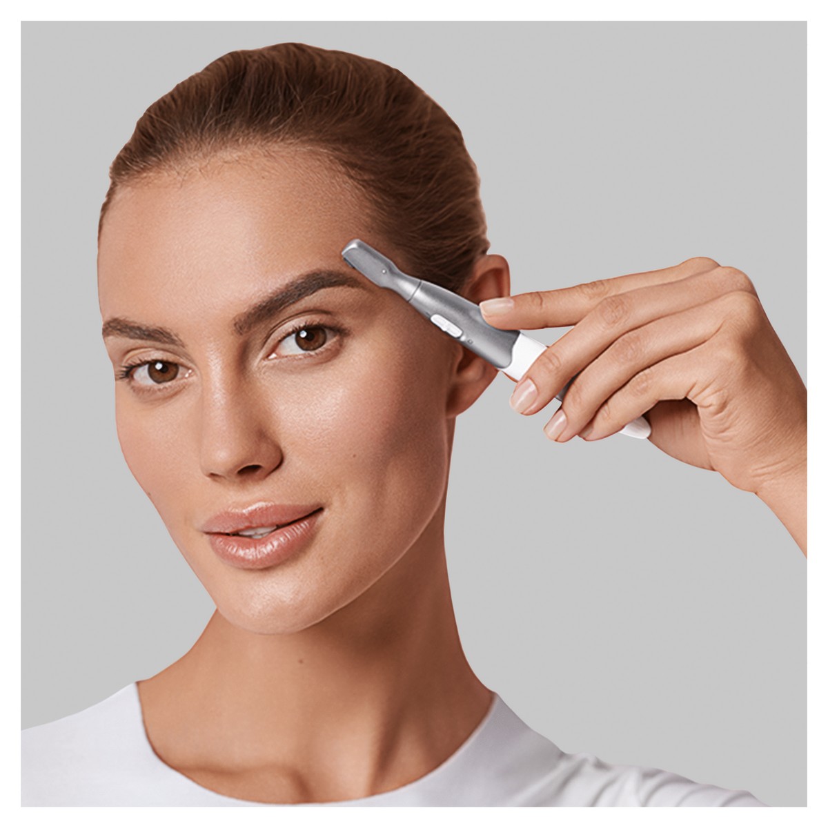 Aparador de Precisão Braun Brows FG1106 para Sobrancelhas - Branco e Prateado Branco/Prateado-5