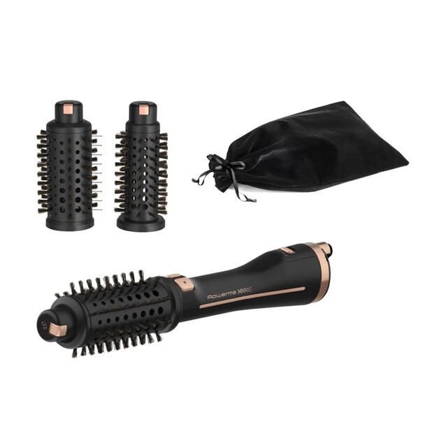 Imagem 0 de Escova Modelador de Cabelo Rowenta CF9625 Ultimate Experience de 750 W - 3 Níveis de Temperatura - Preto e Rosa Gold