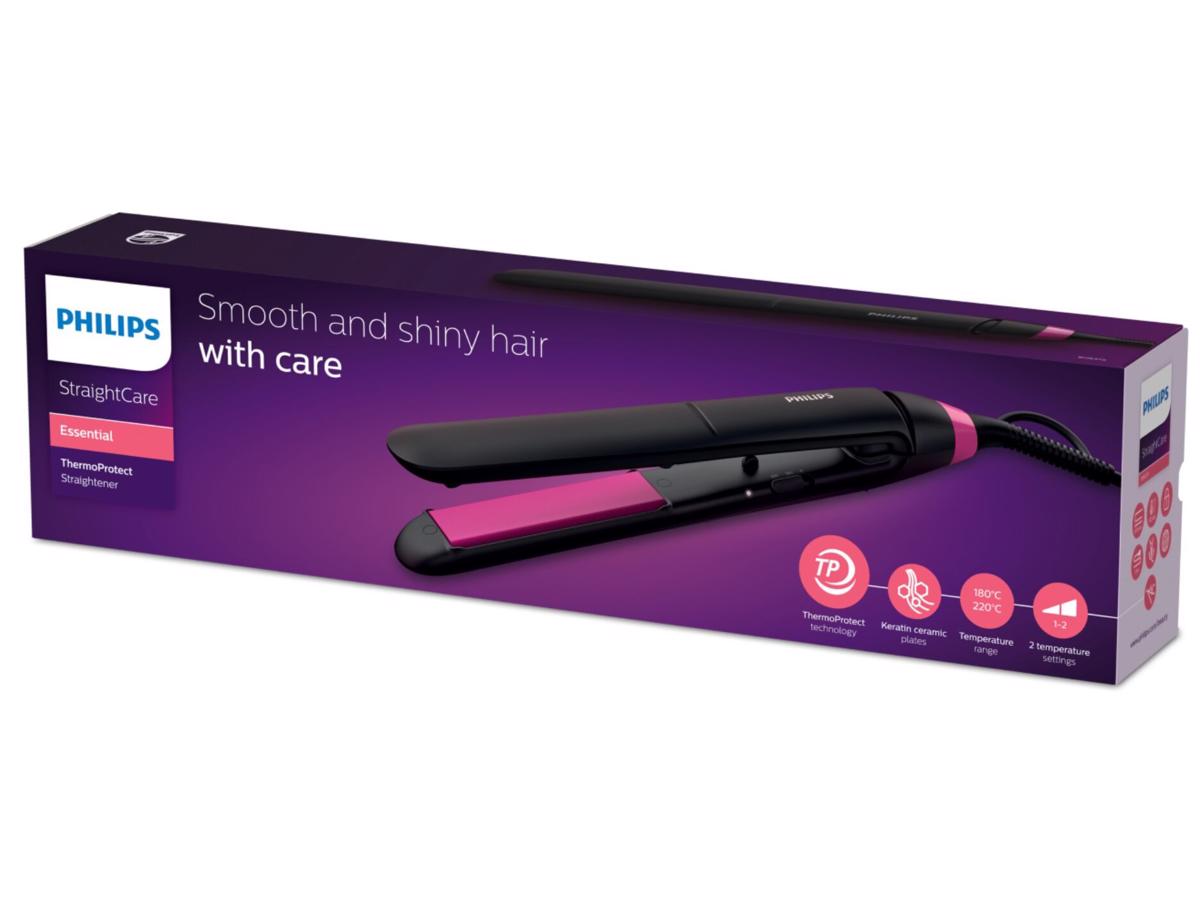 Alisador de Cabelo Philips BHS375/00 - Placas Cerâmicas, 2 Ajustes de Temperatura e 110-240V - Preto e Rosa Preto / Rosa-4