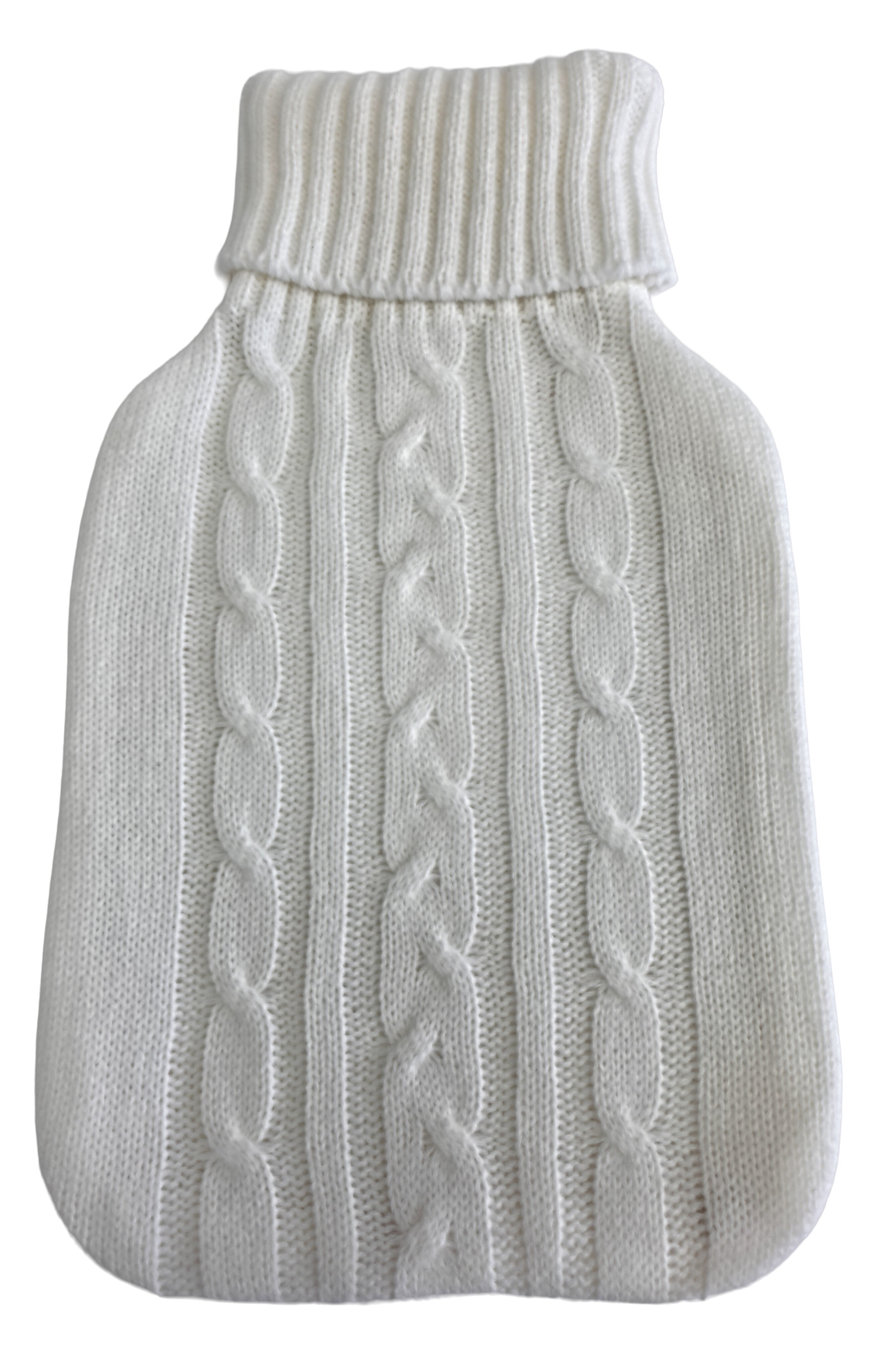 Saco de água quente com forro de lã branco Branco-2