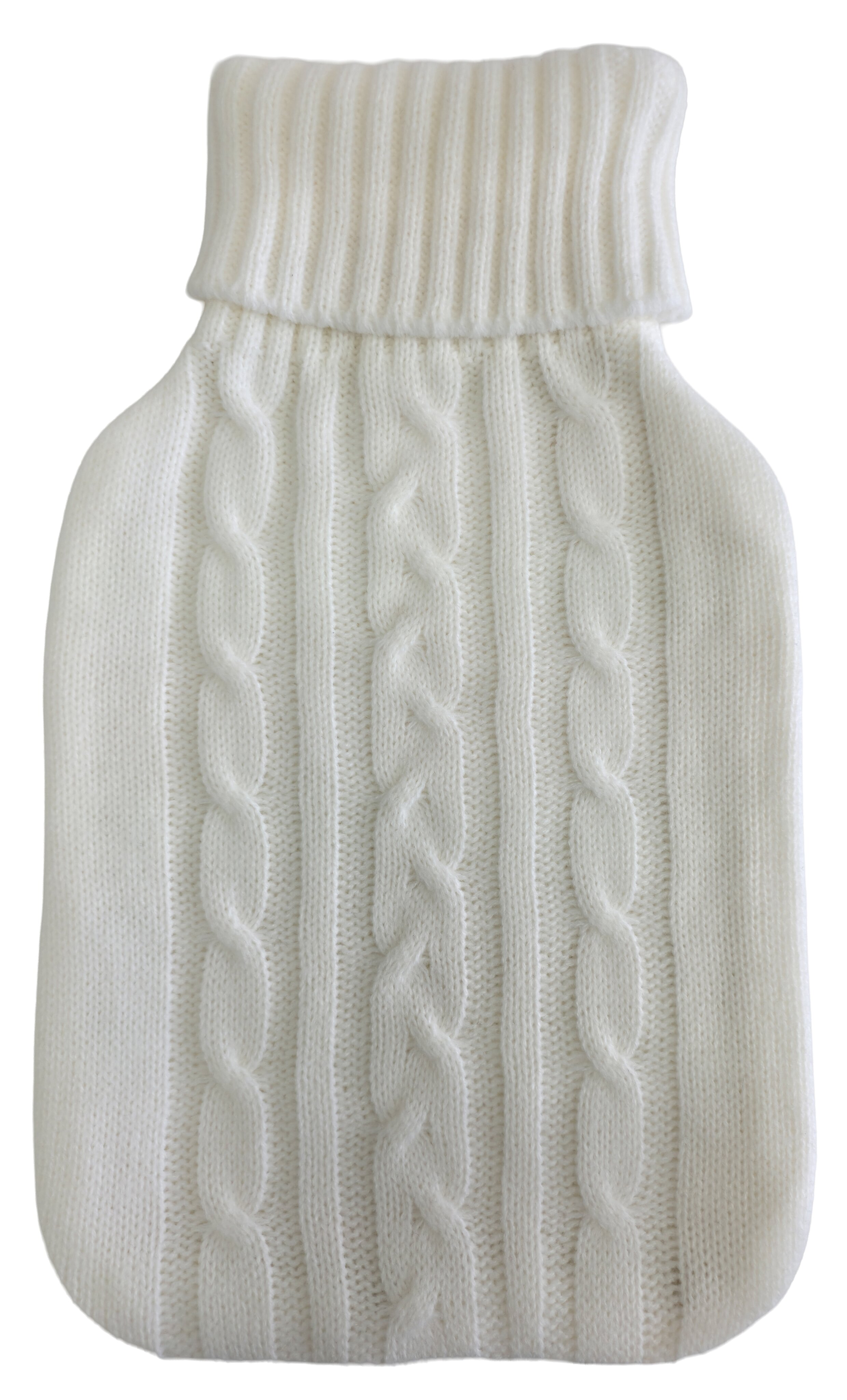 Saco de água quente com forro de lã branco Branco-4