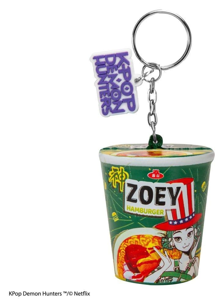Imagem 0 de Porta Chaves KPop Demon Hunters Squishy Keychain Zoey Hamburger Noodles