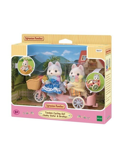 Imagem 0 de Sylvanian Families - Irmãos Husky em Bicicleta Tándem