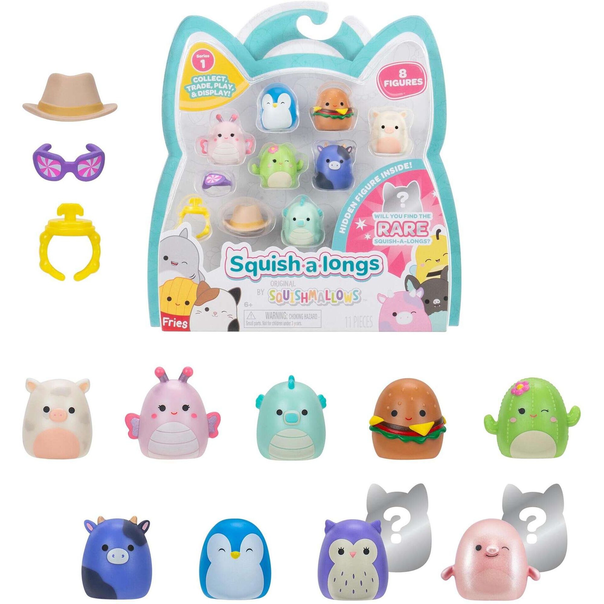 Imagem 0 de Pack 8 Figuras Squishalongs Modelos Sortidos, Envio Aleatório