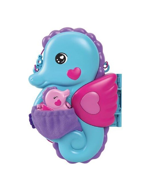 Estojo Mala Polly Pocket Cavalo Marinho Papá & Eu 1