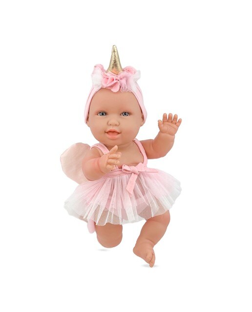 Imagem 0 de Andrea Baby Unicornio Rosa Infantil 38cm