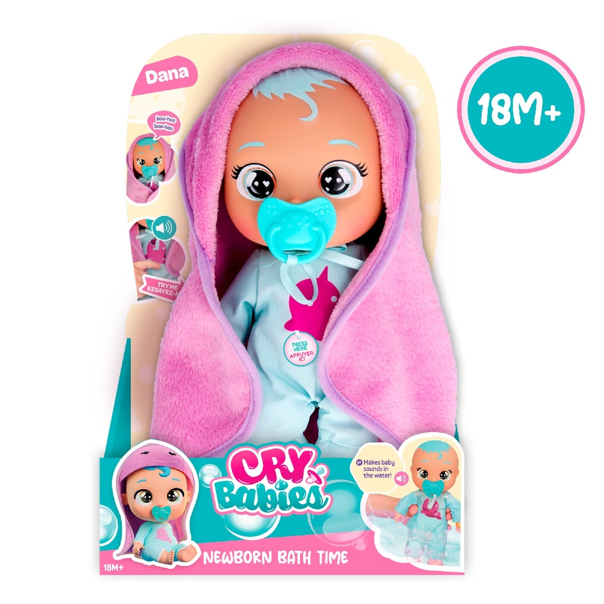 Boneca Bebé New Born Bath Time Dana Playtime 2