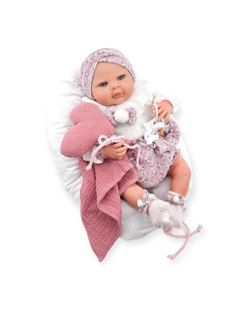 Reborn Vestido Camisa branca + Mecanismo do coração Besistos e almofada Maquilhagem cor-de-rosa 1