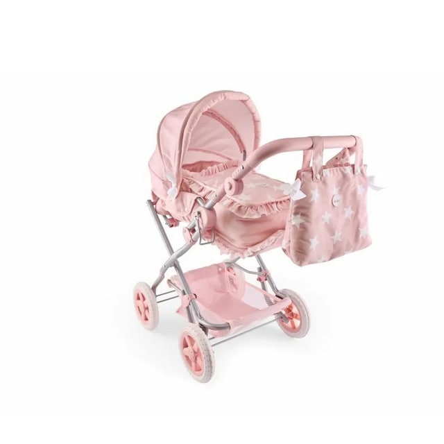 Imagem 0 de Carrinho de Passeio Grande para Bonecas Carlota Rosa