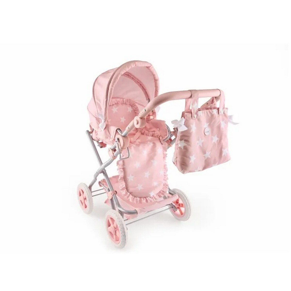 Carrinho de Passeio Grande para Bonecas Carlota Rosa 2