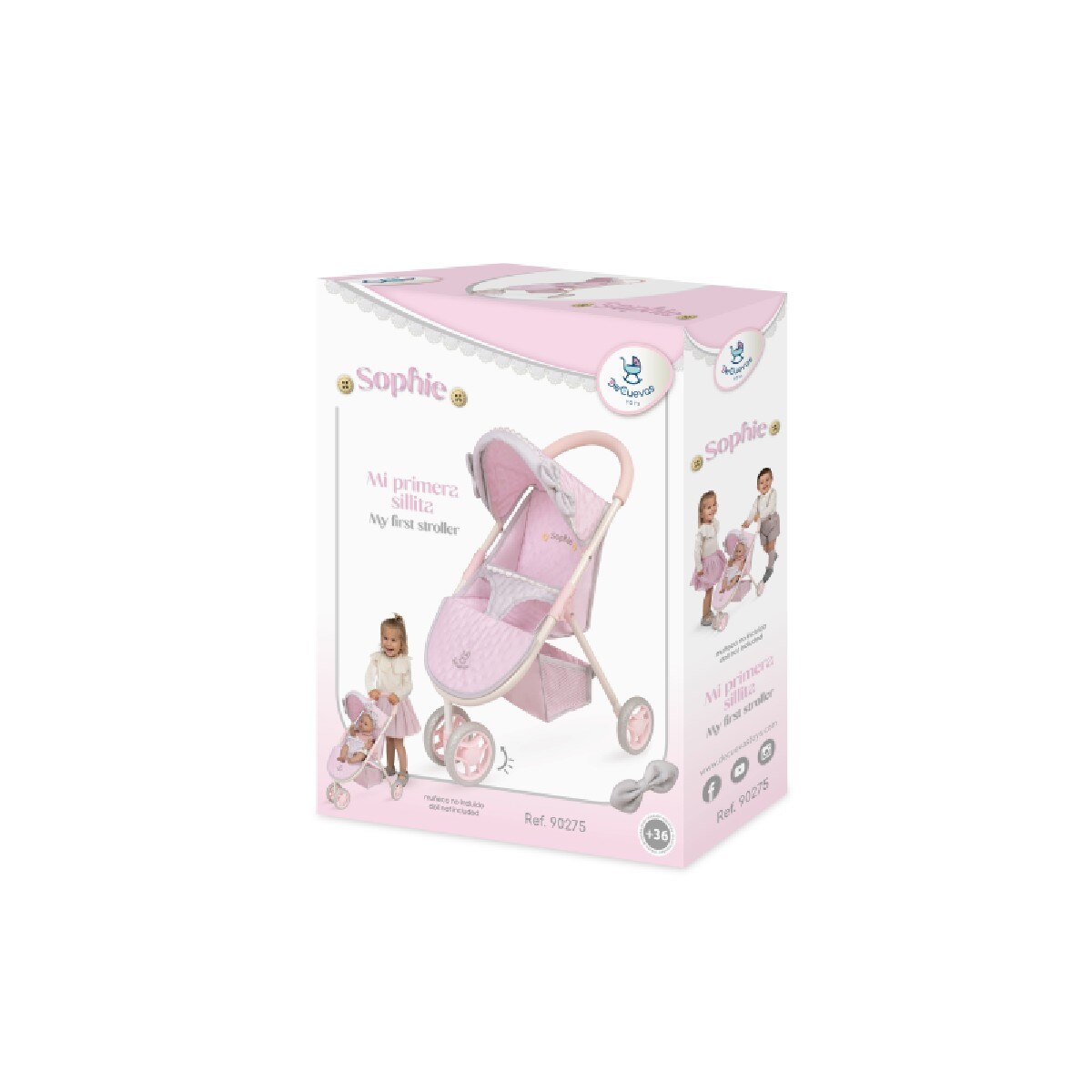 Carrinho de Bonecas Minha Primeira Cadeirinha Sophie com 3 Rodas 4