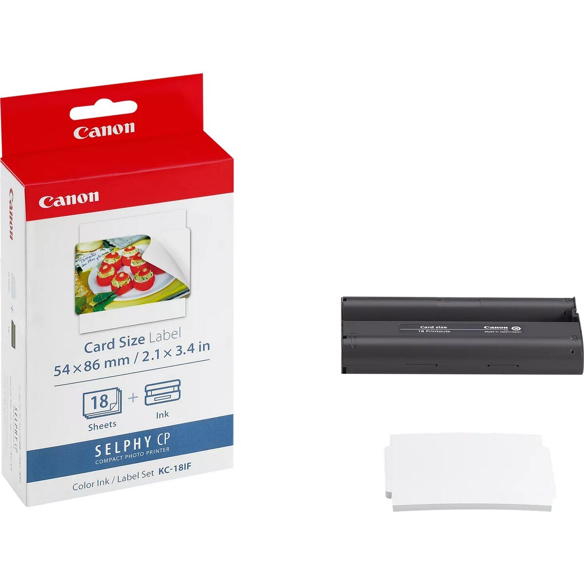 Pack de Tinta Colorida e Papel Adesivo de 54 x 86 mm KC-18IF Canon (18 Folhas) 1