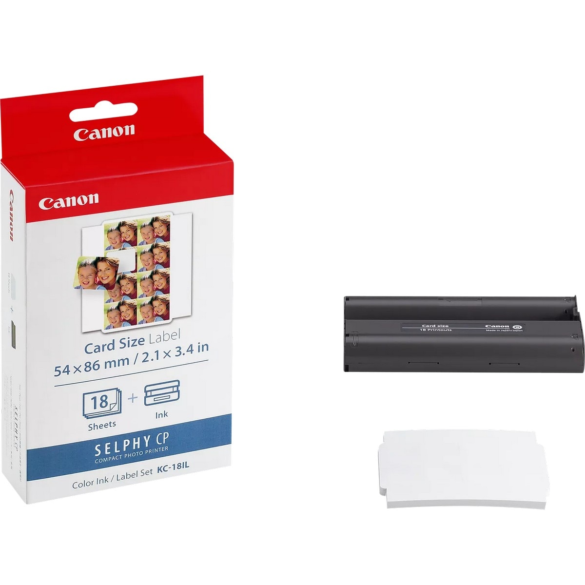 Pack de Tinta Colorida e Papel Adesivo de 54 x 86 mm KC-18IL Canon (18 Folhas) 1