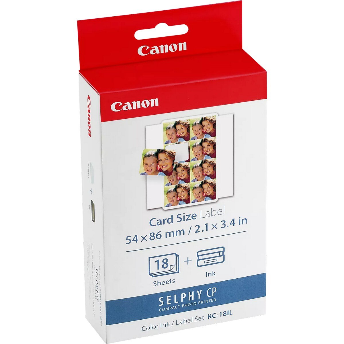 Pack de Tinta Colorida e Papel Adesivo de 54 x 86 mm KC-18IL Canon (18 Folhas) 2