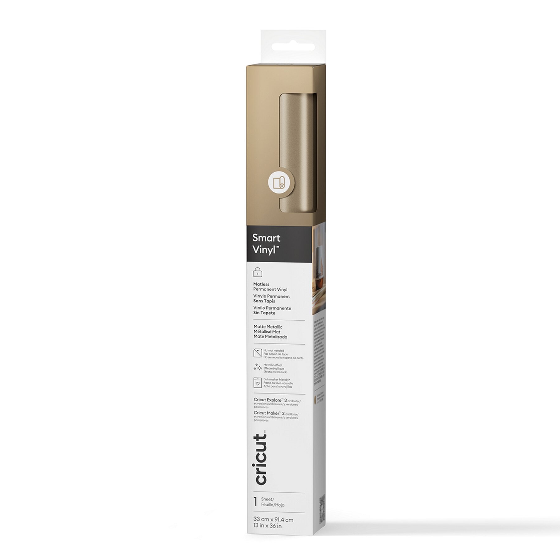 Smart Vinyl? Cricut CRC-2008626 Permanente de 0,9m - Mate Metálico 1