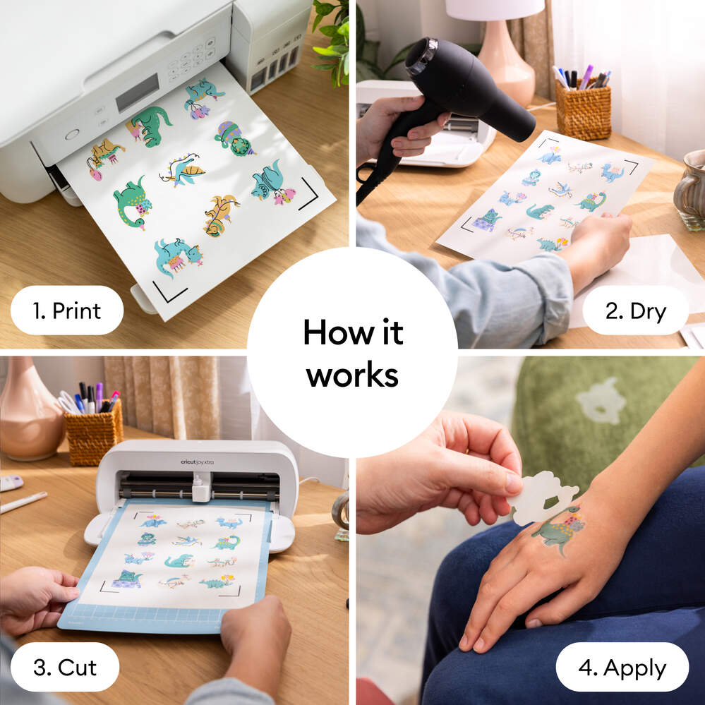 Folhas Cricut de Tatuagem Temporária Printable Temporary Tattoo Sheets A4 - 3 Unidades 5