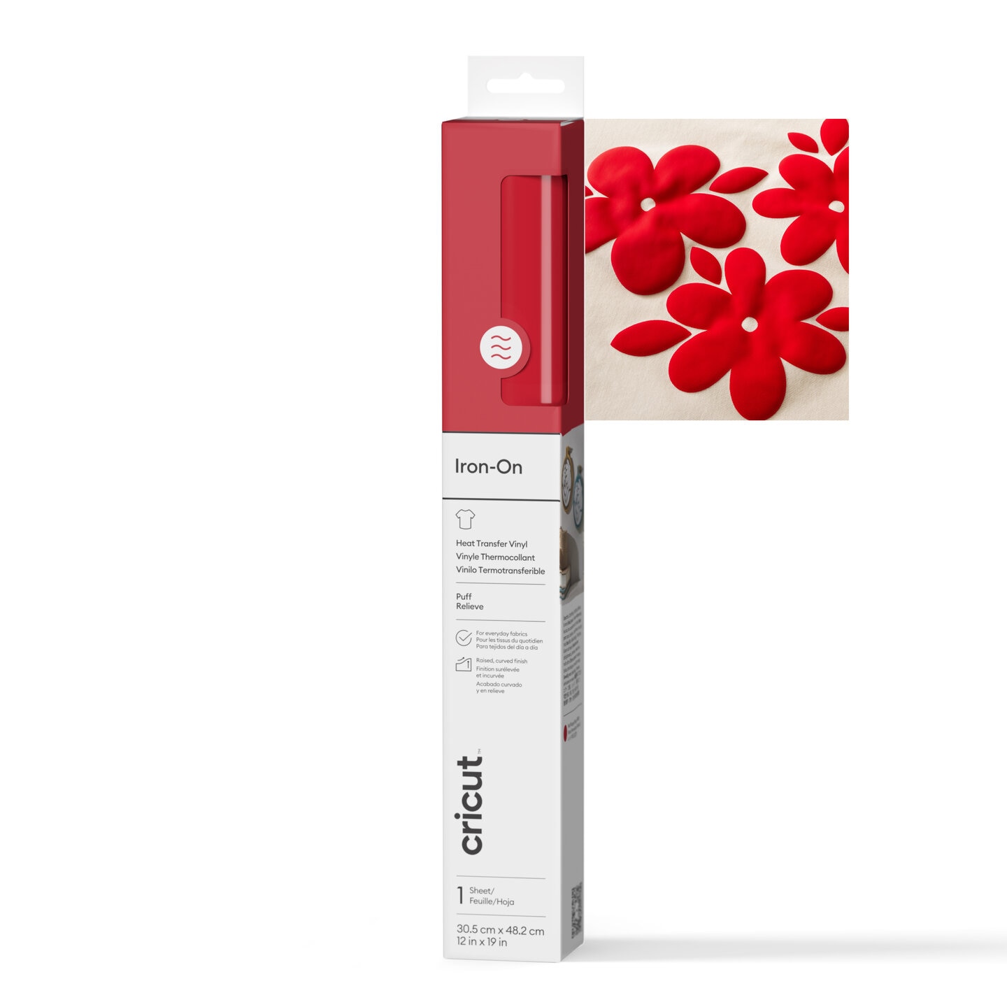 Imagem 0 de Vinil Termocolante Puff Iron-On (0.5m / 19 in) de 30,5 x 48,2 cm - Vermelho