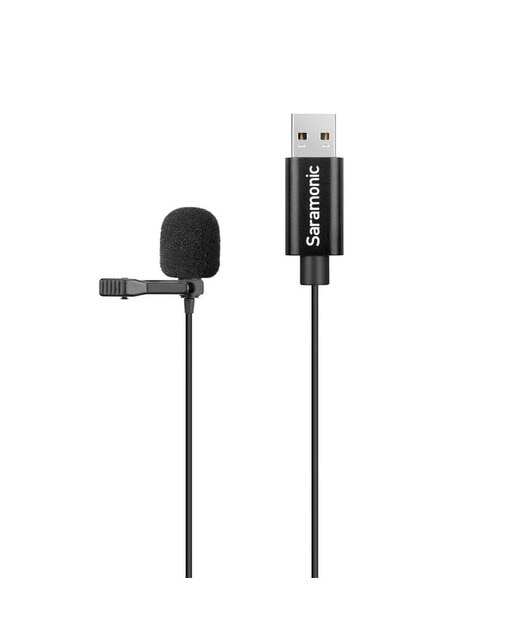 Imagem 0 de Microfone de lapela Saramonic SR-ULM10L com conexão USB-A 6M para computador - Preto