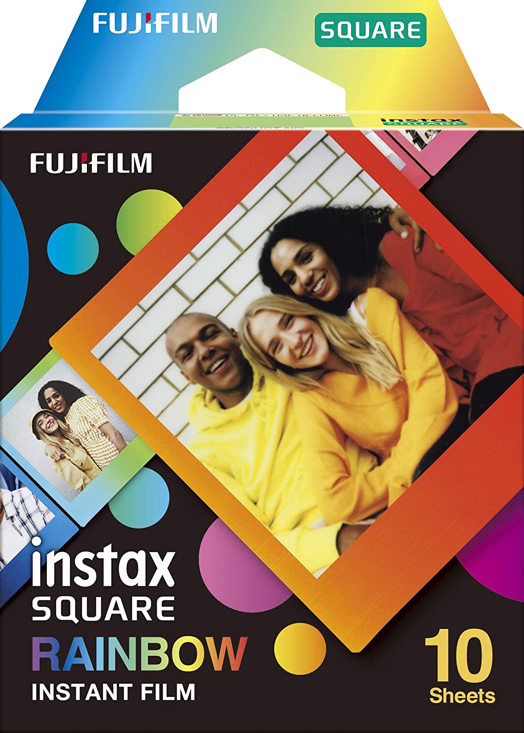 Imagem 0 de Papel Fotográfico Fujifilm Instax Square Rainbow para Cámaras Instax Square - 10 Unidades