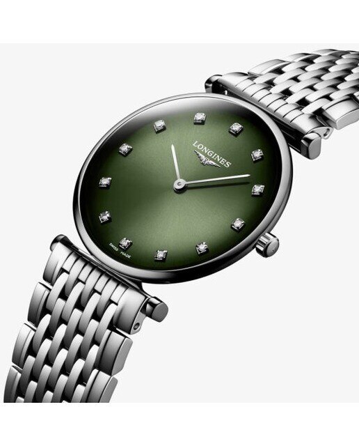 Relógio em Aço com Mostrador de Diamante Verde La Grande Classique L4.512.4.92.6 2