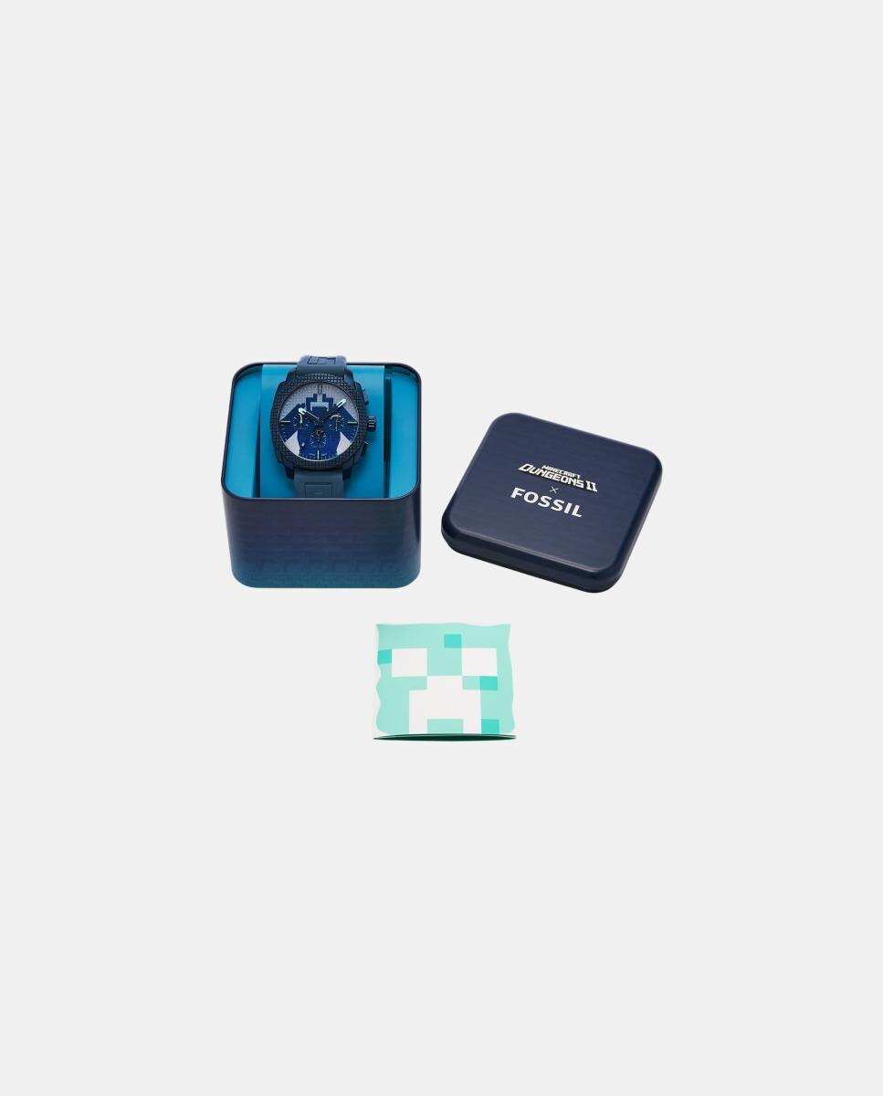 Relógio cronógrafo edição limitada Minecraft LE1253 Azul-6