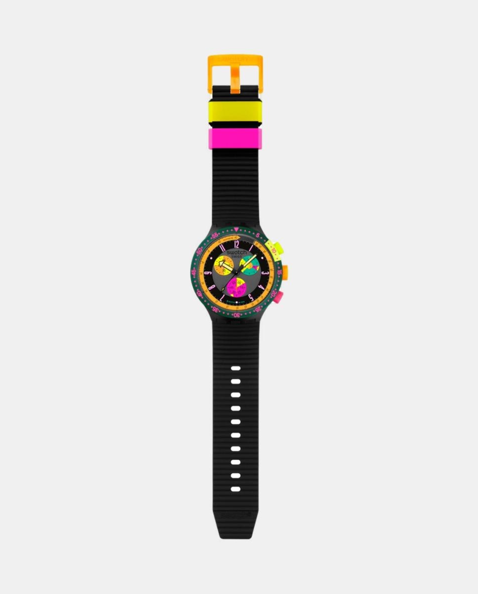 Relógio Neon SB02B104 de Silicone - Preto Preto-2